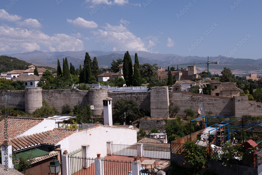 Obraz premium City of Granada, Spain. Buildings, streets, and architecture of the old beautiful spaniard place