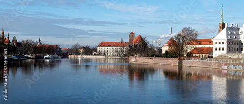 panoramic view of Wroclaw city during summer