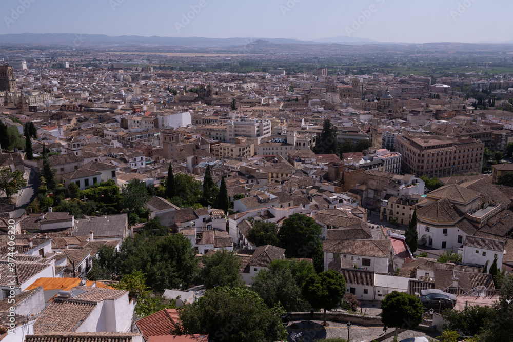 City of Granada, Spain. Buildings, streets, and architecture of the old beautiful spaniard place
