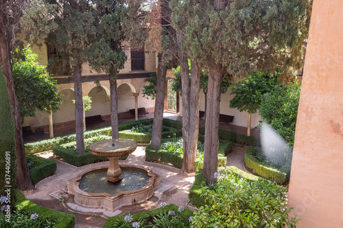 a beautiful sunny day in Granada, Spain at the Alhambra historical building 