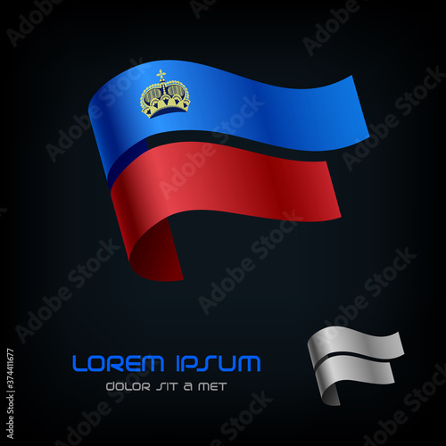 Flag of Liechtenstein, Ribbon vector element