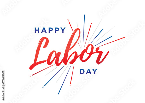 Happy Labor Day Holiday Vector Text for posters, flyers, marketing, social media, greeting cards, advertisement