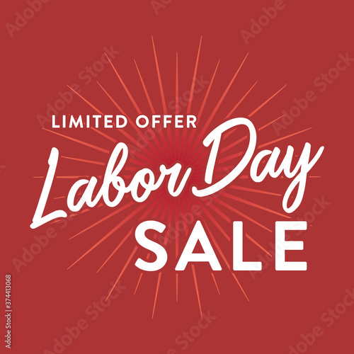 Labor Day Sale Sign, Business Sale, Retail Sale, Online Shop Discount Banner Vector Illustration Background