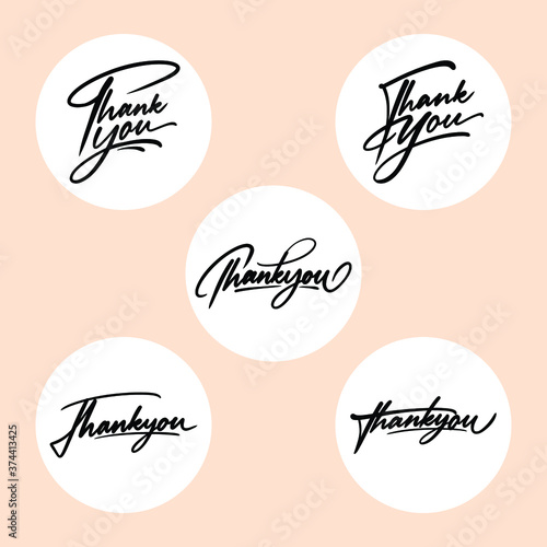 hand draw thankyou letter set