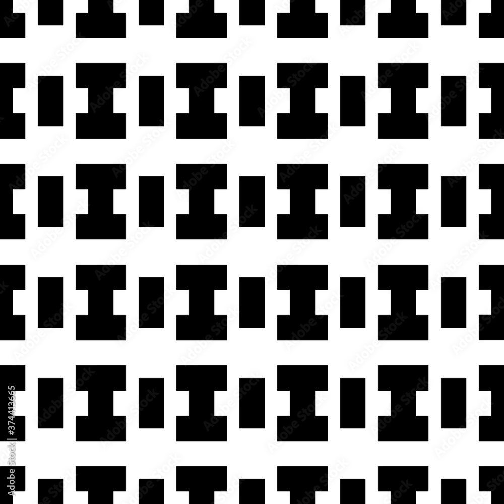 Seamless surface pattern design with figures. Rectangle shapes illustration. Repeated geometric blocks background. Mosaic motif. Ethnic ornament image. Tiles wallpaper. Digital paper. Vector art. Seamless surface pattern design with figures. Rectangle shapes illustration. Repeated geometric blocks background. Mosaic motif. Ethnic ornament image. Tiles wallpaper. Digital paper. Vector art.