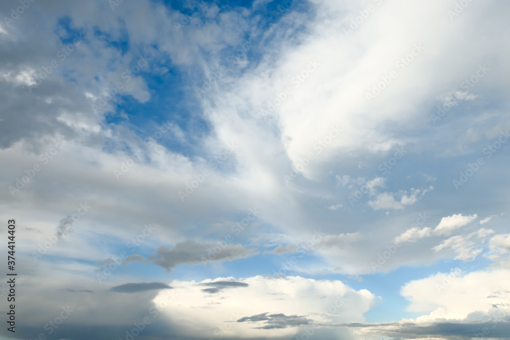 Amazing dramatic sky. Cloudy weather turning rainy. Cumulonimbus in atmosphere. 