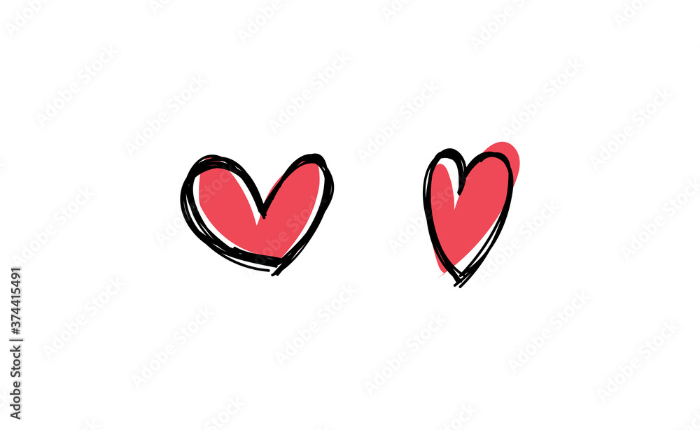 Heart doodles collection. Hand drawn hearts. Vector illustration set. Heart doodles collection. Hand drawn hearts. Vector illustration set.