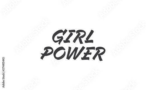 Girl power quote lettering. Calligraphy inspiration graphic design typography. Hand written card. Simple vector Female sign.