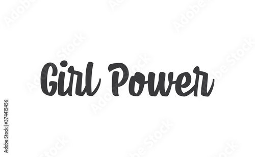 Girl power quote feminist lettering. Calligraphy inspiration graphic design typography element. Hand written card. Simple vector Female sign.