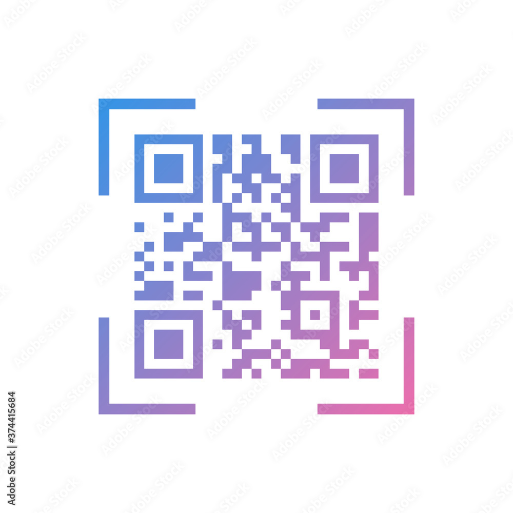 QR code icon in trendy flat style isolated on white background. Symbol for your web site design, logo, app, UI. Vector illustration, EPS