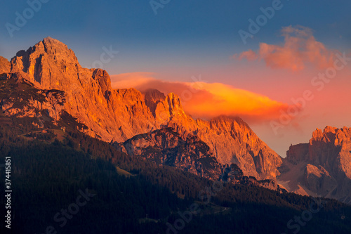 Sunrise in the Dolomites at Candide, Veneto, Italy