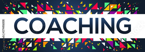 creative colorful (coaching) text design,written in English language, vector illustration.
