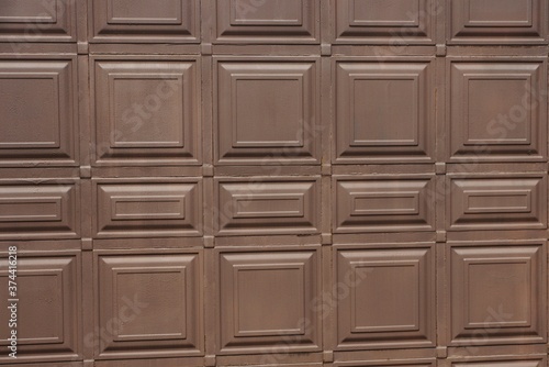brown metal texture from wall with square pattern