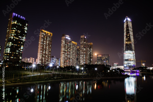 Seoul Icheon business district by night