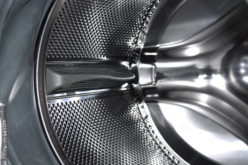 close up of washing machine drum