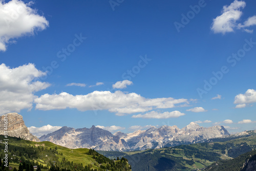 View of the Dolomites from Gardena Pass, South Tyrol, Italy