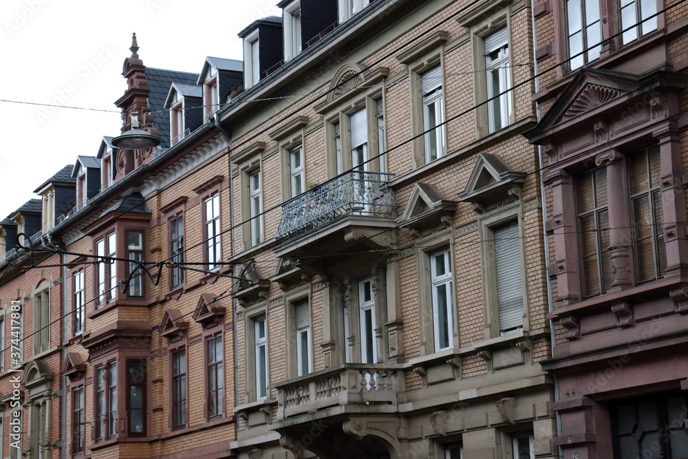 Altbaufassaden in Heidelberg, Deutschland