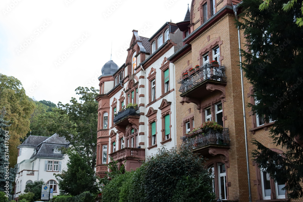 Altbaufassaden in Heidelberg, Deutschland