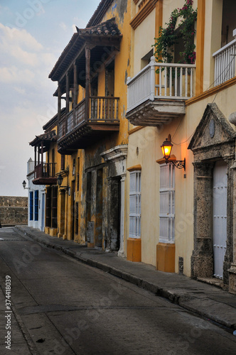 empty Cartagena street  Colombia