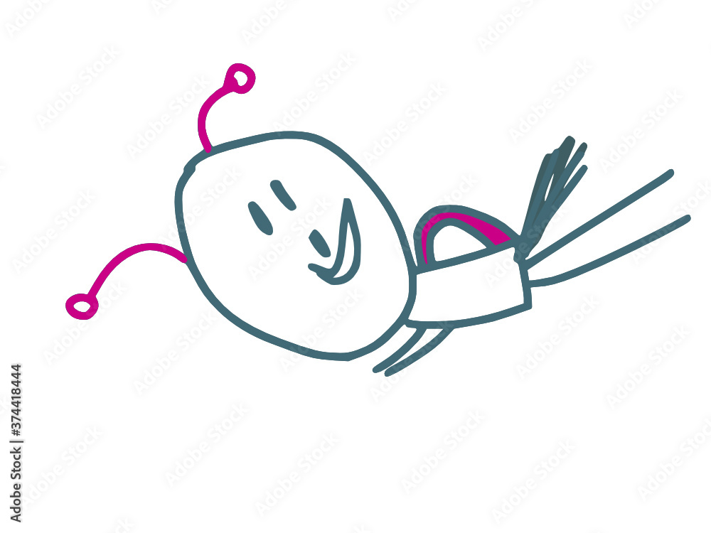 Mariquita insecto volador - dibujo de una niña de 3 años