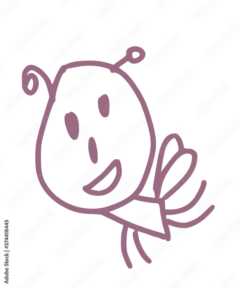 Mariquita insecto volador - dibujo de una niña de 3 años Mariquita insecto volador - dibujo de una niña de 3 años