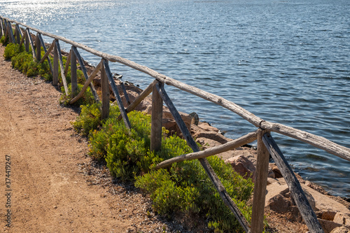 old wooden fence on the beach