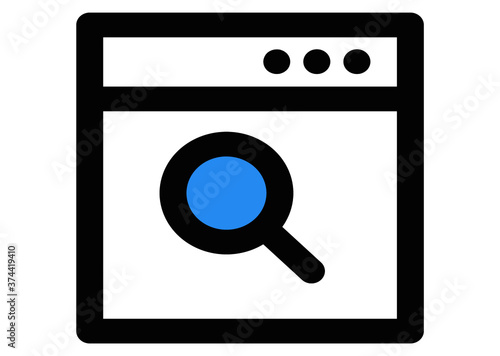 Vector magnifying glass icon with reflection