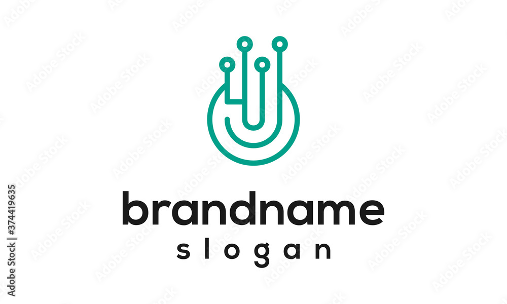 Simple technology logo design vector Simple technology logo design vector