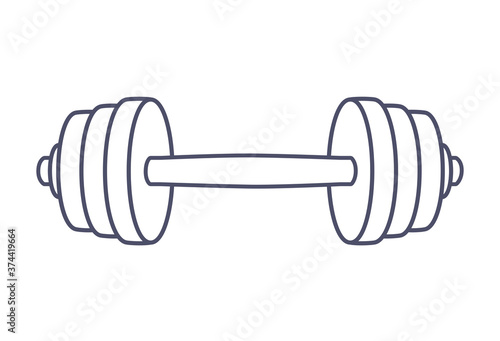 Barbell cartoon vector icon