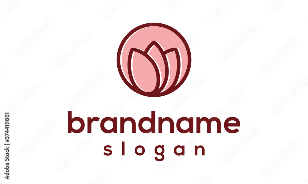 Simple tulip logo design vector