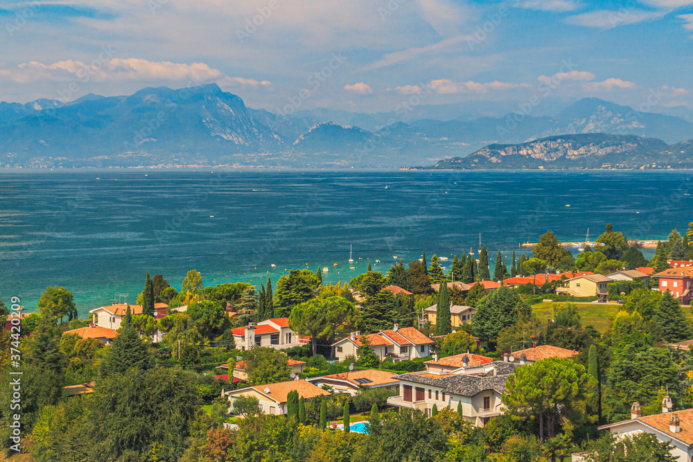 View over Lago di Garda in summer.
