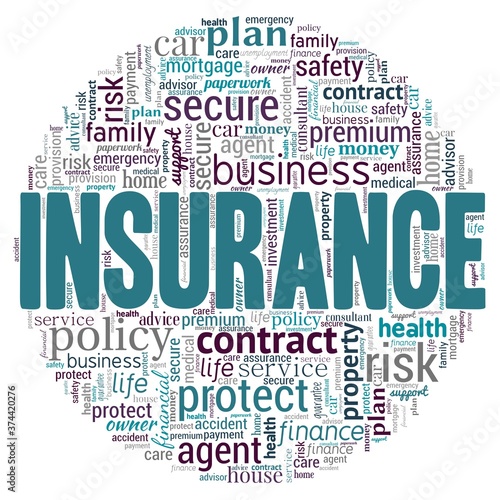 Insurance vector illustration word cloud isolated on a white background.