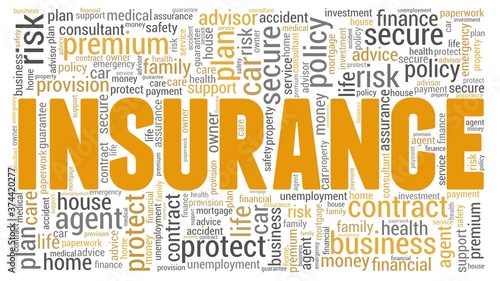 Insurance vector illustration word cloud isolated on a white background.
