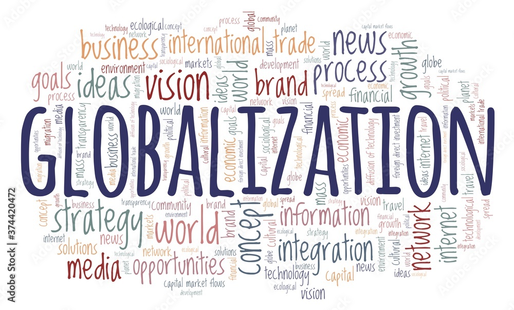 Fototapeta premium Globalization vector illustration word cloud isolated on a white background.