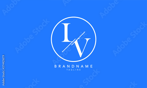 Alphabet letters Initials Monogram logo LV, VL, L and V photo