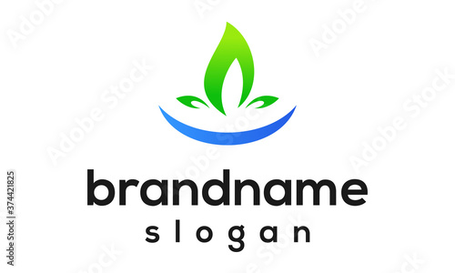 Modern eco logo design vector