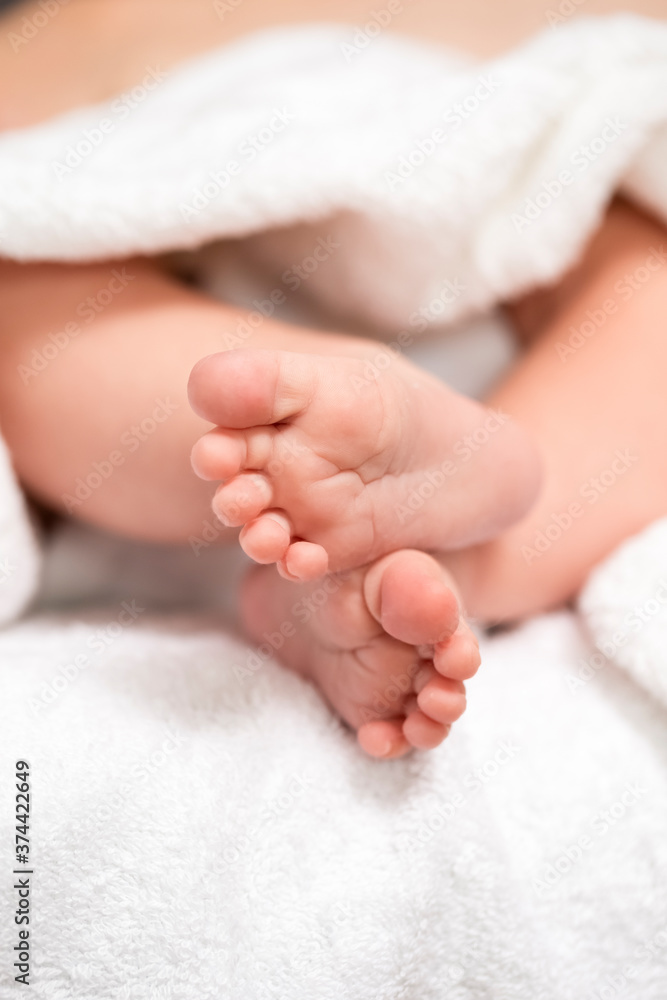 Macro Close-up of a Four Week Old Baby Boy Feet. Macro Close-up of a Four Week Old Baby Boy Feet.
