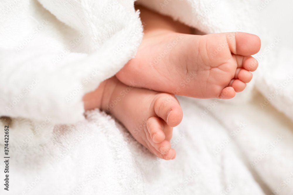 Macro Close-up of a Four Week Old Baby Boy Feet. Macro Close-up of a Four Week Old Baby Boy Feet.