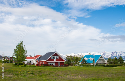 Town of Dalvik in North Iceland