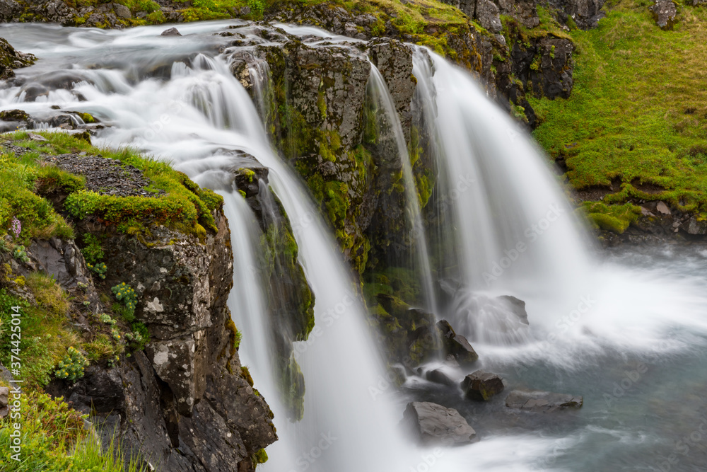 Kirkjufellsfoss waterfall in Snaefellsnes peninsula in Iceland