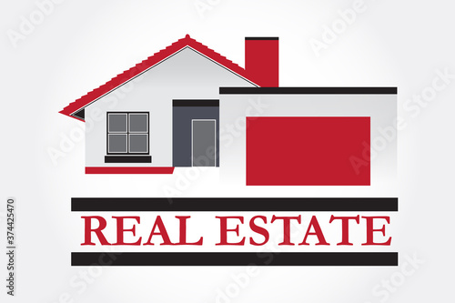 Real estate red house logo