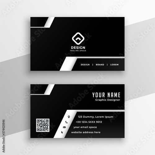 professional black and white business card design
