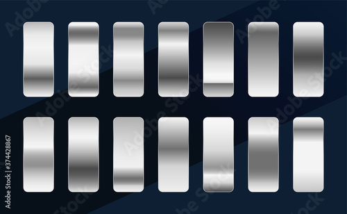 silver chrome platinum or aluminium metallic gradients set