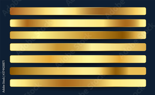 premium royal golden gradients swatches palette set design