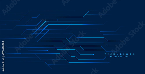 blue technology circuit lines digital background design