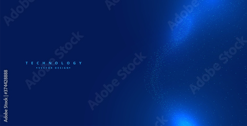 blue technology particles glowing digital background design