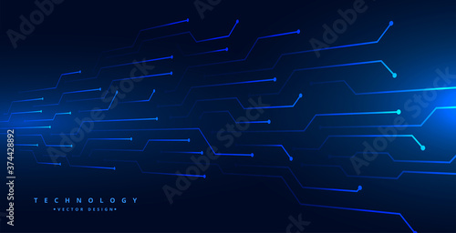 digital technology circuit lines mesh blue background design