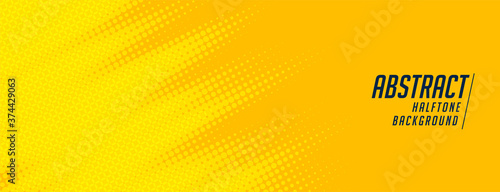 abstract yellow halftone wide elegant banner design