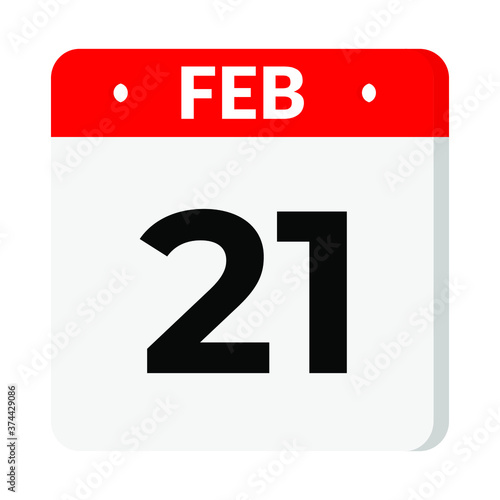 21 February calendar icon