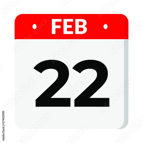 22 February calendar icon